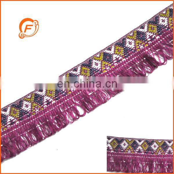 50mm colorful woolen yarn rayon made fringe