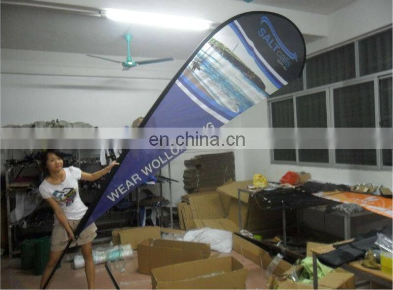 custom beach flag with cross base and pole