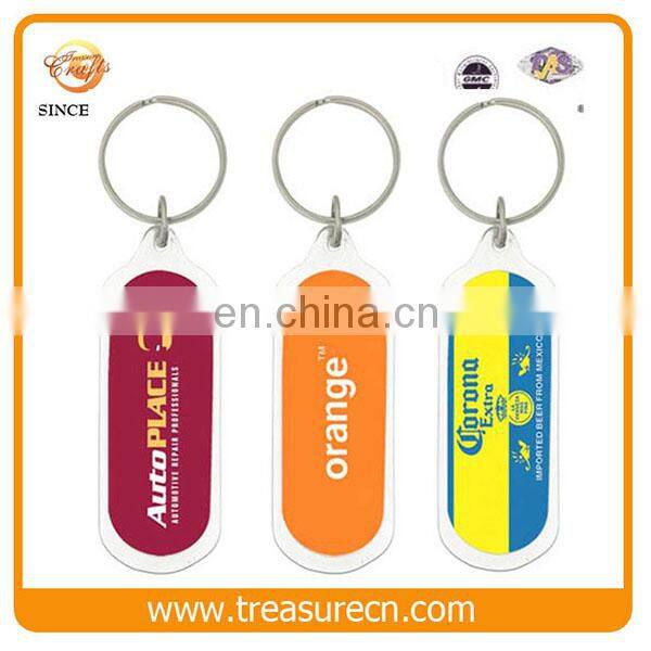 Cheap Keychain With Logo Promotional Floating Plastic Photo Insert Acrylic Keychain