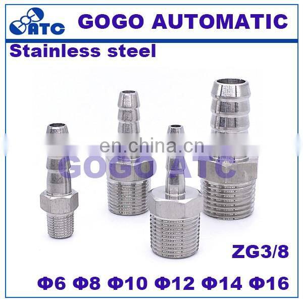 Quick coupler ZG3/8 male thread O.D 6 8 10 12 mm 1/4 3/8 1/2 inch hard tube stainless steel Right angle elbow connector fitting