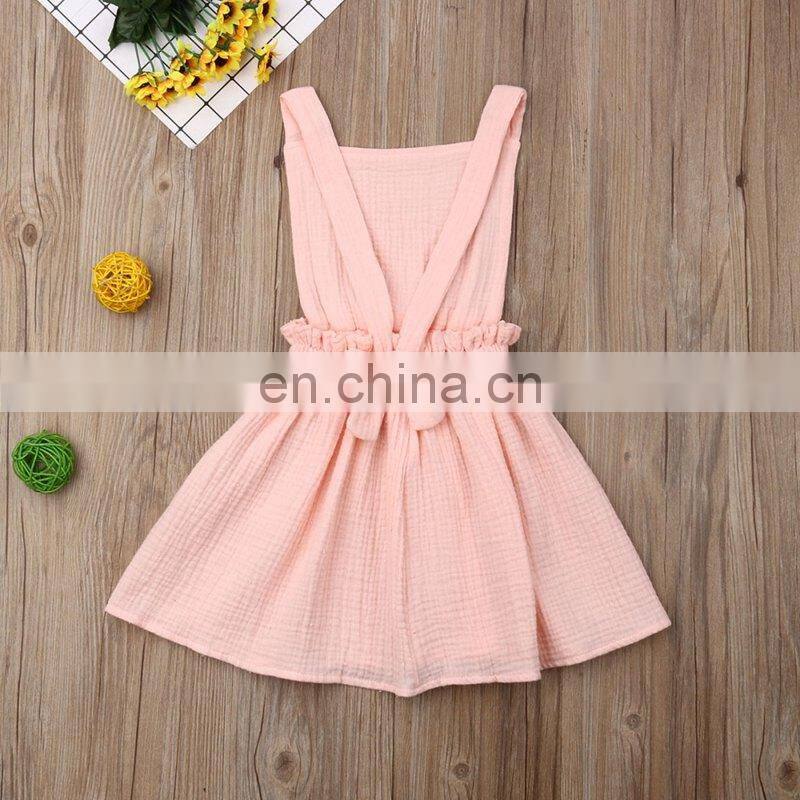 2019 summer Baby Girl line cotton dresses Hollow Dress Kids backless Cotton Dresses 4colors