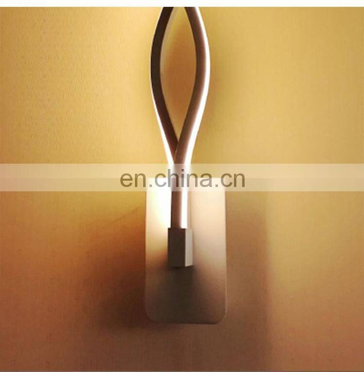 Modern minimalist l creative LED aluminum wave wall lights decorative led wall light for bedroom aisle