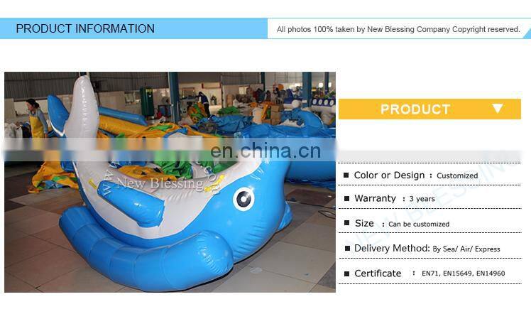 Animal Shape Kid Ride/ Inflatable Whale Rider With Printed inflatable swimming toy dolphin
