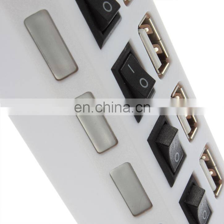 High Speed USB 2.0 4 Port Hub Driver Power On/Off Switch LED Hub USB Por Hub 2.0 For PC Laptop Notebook