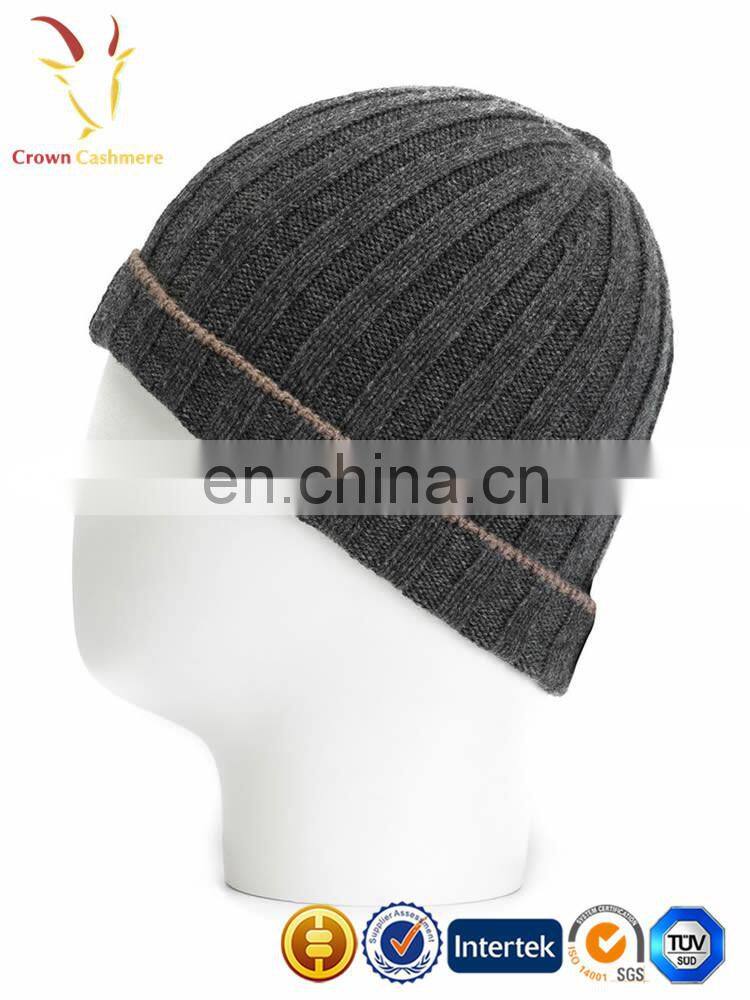 Knitted Cashmere Wool Beanie Hats And Caps For Men