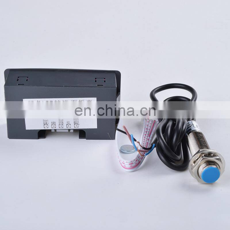 4 Digital Red Green Blue LED Tachometer RPM Speed Meter+Hall Switch Proximity Switch Sensor 12V Measure range 10-9999RPM Counter