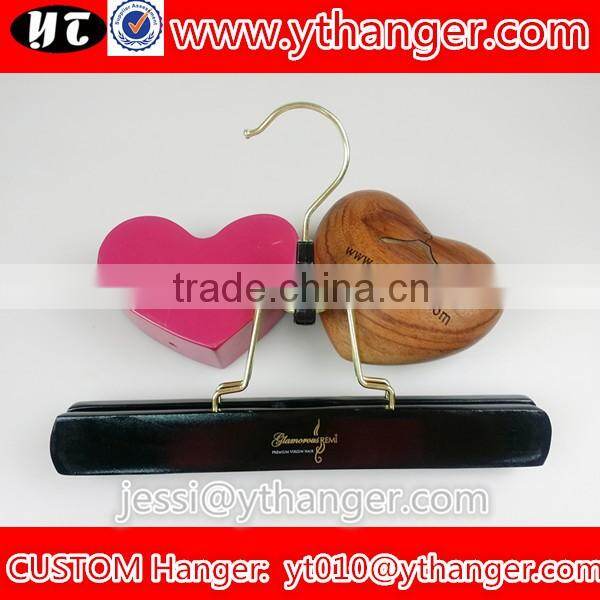 YY0542 hair extension hanger wooden hanger for hair packing with logo