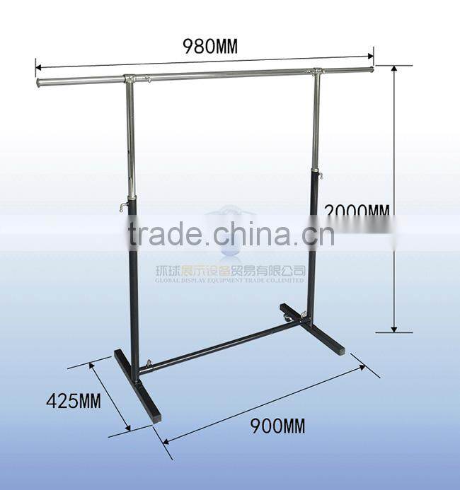 Hot sale metal chrome adjustable garment rack for clothing shop