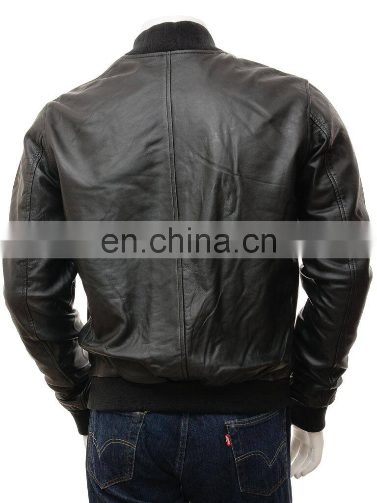 New Style Wholesale price Fashion 100% Genuine Leather bomber Biker jackets for men