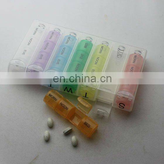 Wholesale Different Color Cute Plastic Monthly Pill Box Medicine Boxes