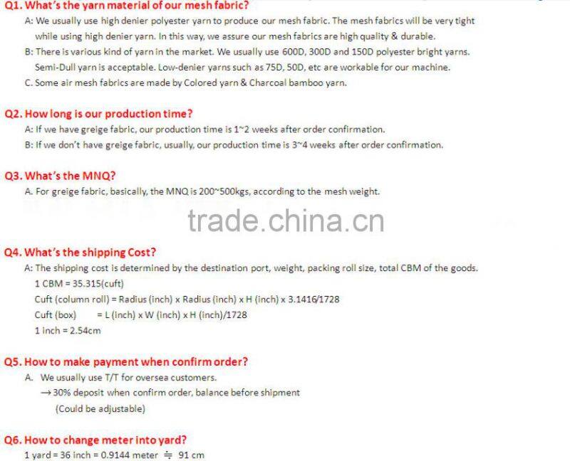 net shoes warp knitted soft mesh fabric