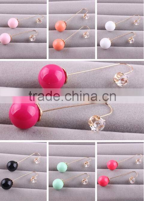 Promotional Fashion New Teardrop Beads Pendant Womens Hoop Earrings