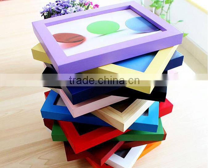 New Design Eco-friendly Colorful Natural Wood Photo Frame