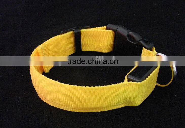 Pure Color Double Side Exposure Flat Optical Fibre Led Pet Dog Collar