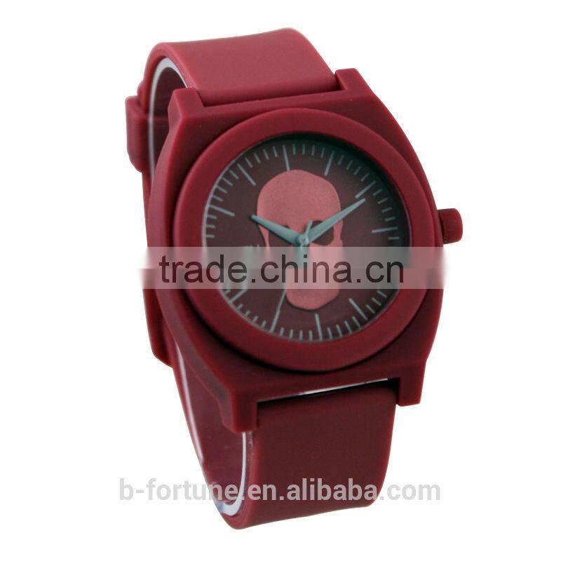 FT1203C_DR 3 hands PU strap Crossbone Pirate quartz Skull image watch