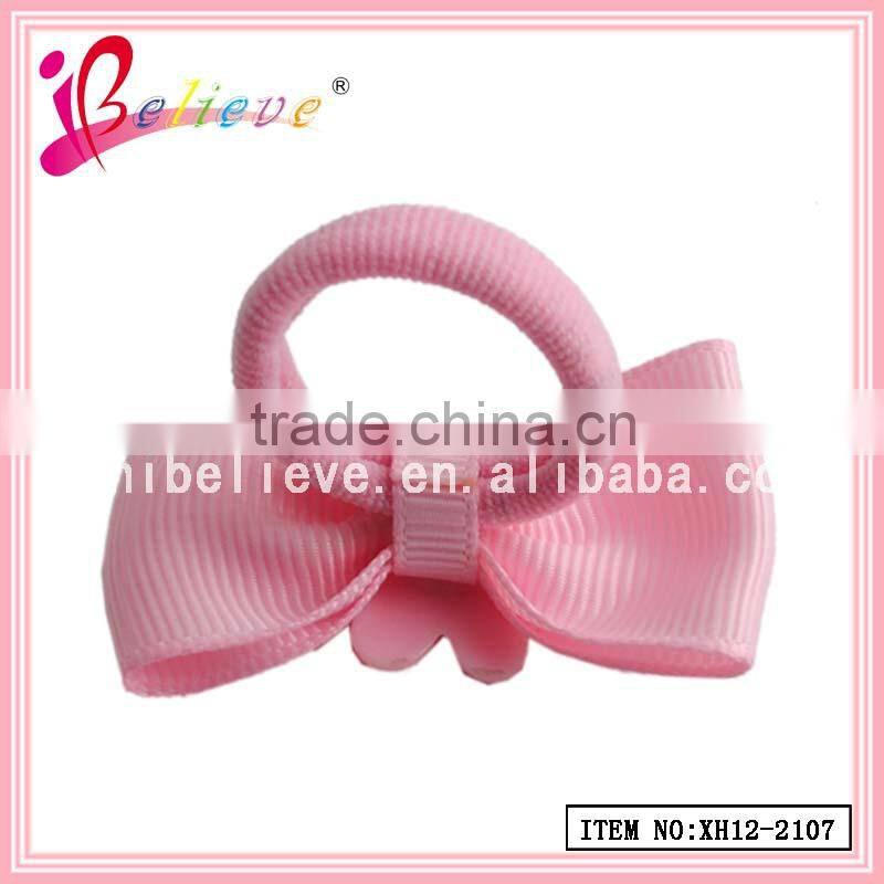 Classical design grosgrain ribbon elastic hair band wholesale elastic hair bow (XH12-2107)