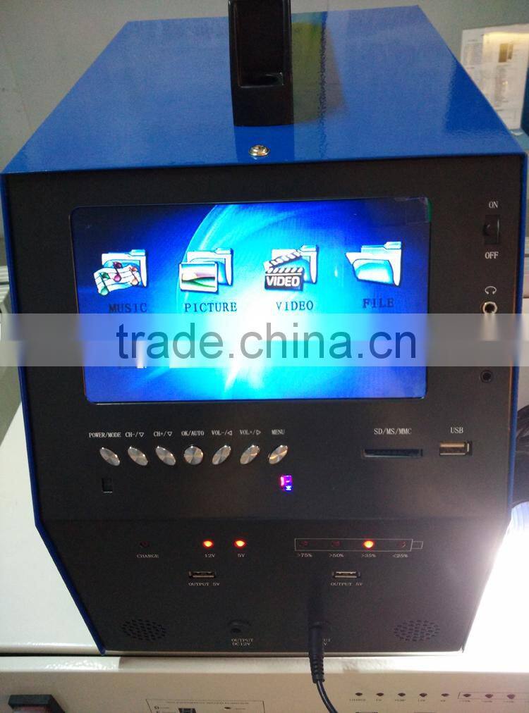 2016 factory 50W Portable solar TV with vedio and radio, solar power system for small homes, solar energy system price