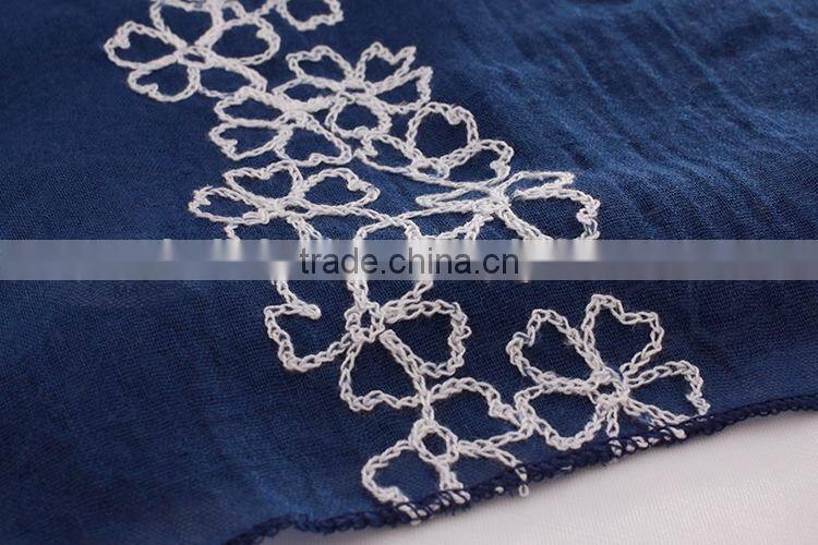 New Design Butterfly Embroidery Cotton Fashion Ladies Scarf