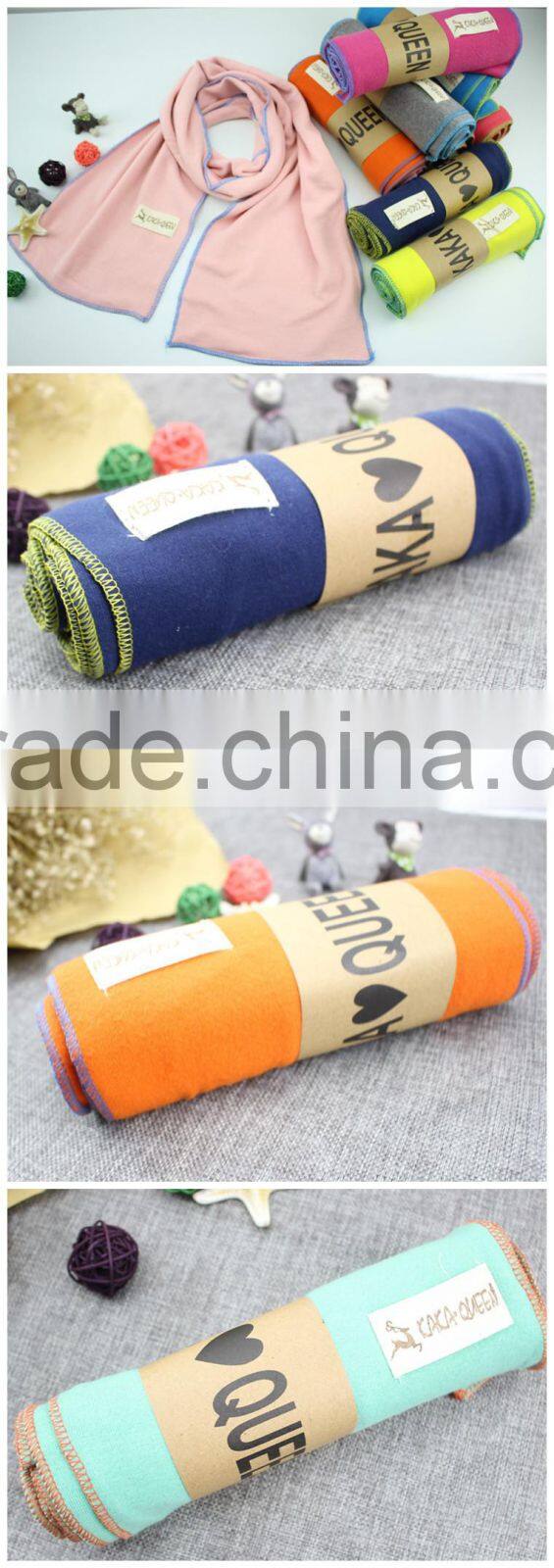 Hot Selling Cute Lovely Plain Cotton Candy Color Boys Girls Fashion Baby Scarf