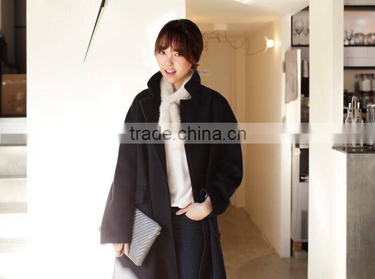 New Winter Fashion Lady Plain Plush Faux Rabbit Fur Scarf