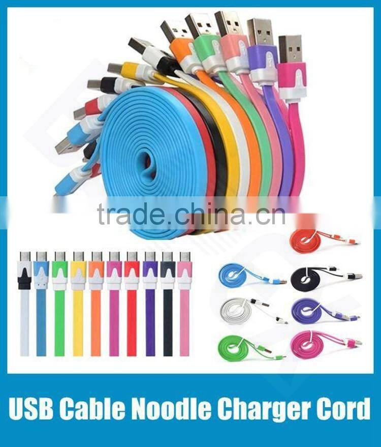 Best Quality Flat Noodle Mobile Micro Phone USB Charger Cable