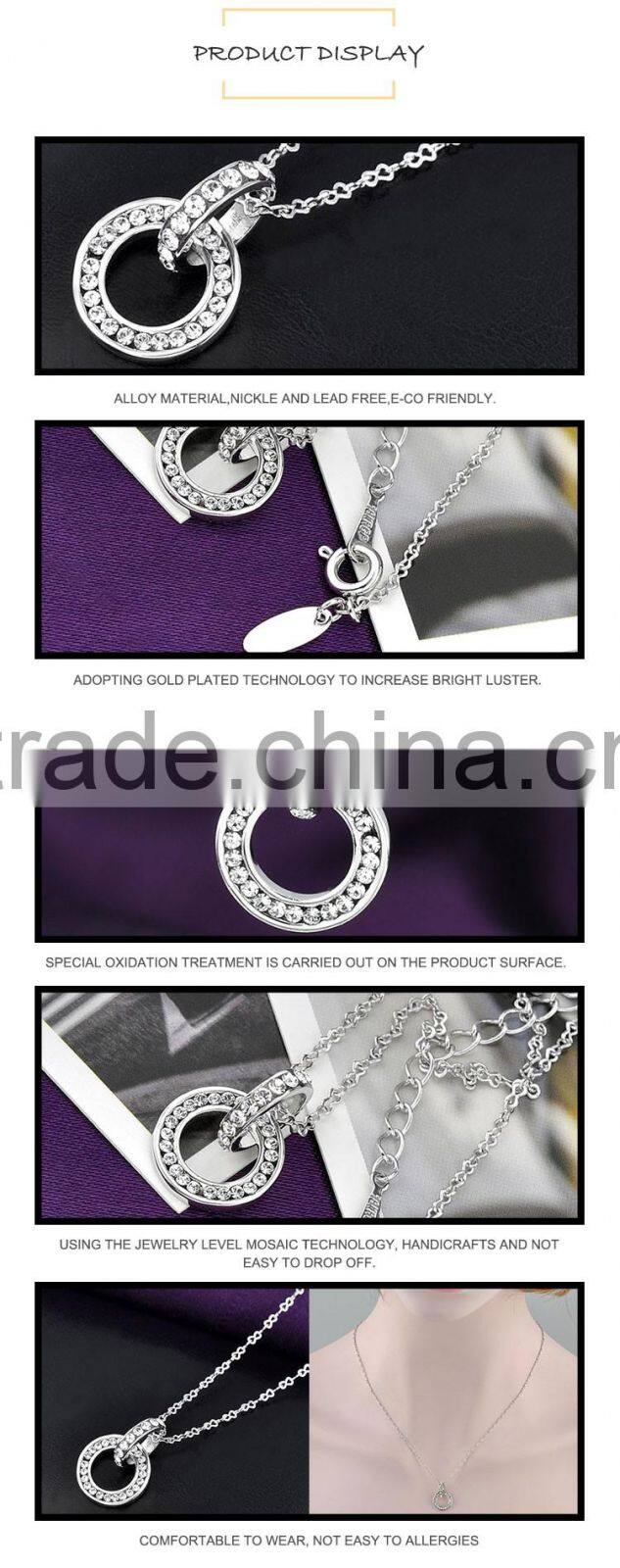Flash white Jewelry necklace with round pendant torque
