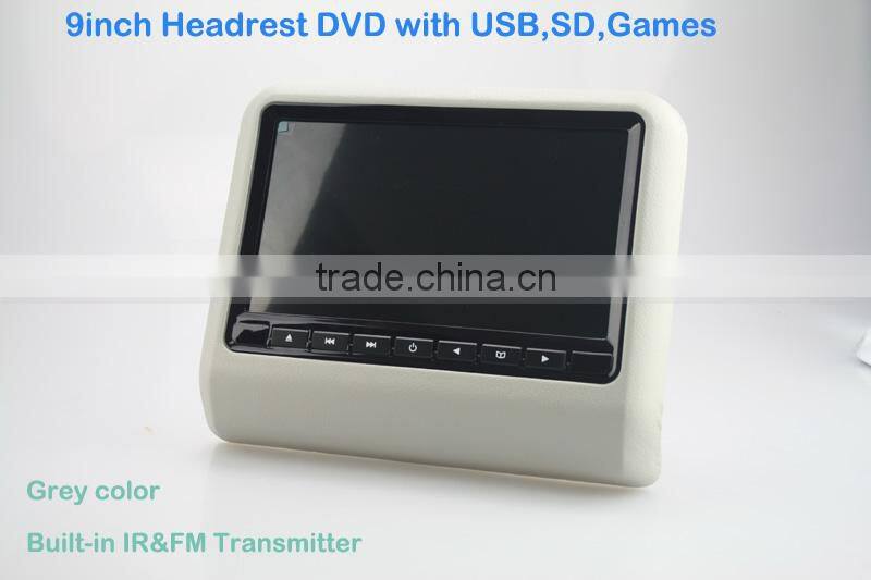 9 Inch car audio multimedia car entertainment system headrest DVD