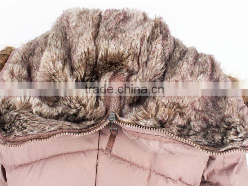 Lady's fashion hot selling stock clothing padded jacket with AC coated