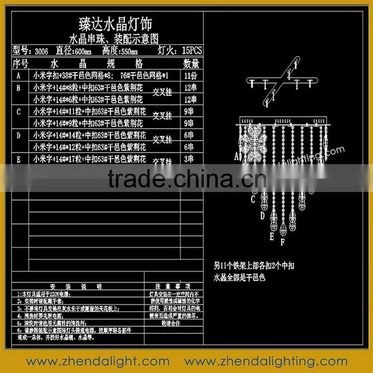 Modern round crystal light home chandelier pendant lamp for hotel lobby