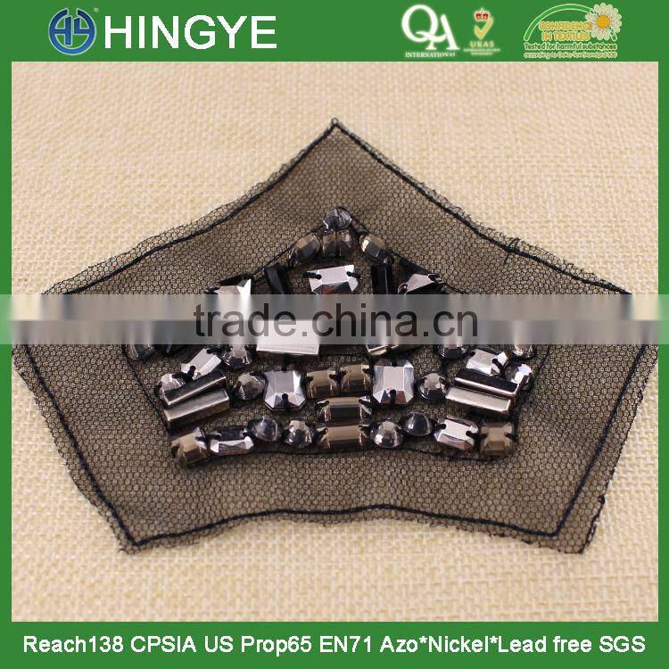New arrival acrylic stone beaded applique patch for shoulder NH-003
