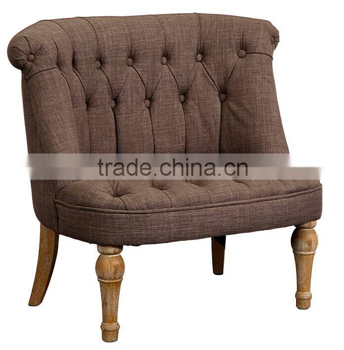 Durable and strong buttoned tufted upholstery settee chair
