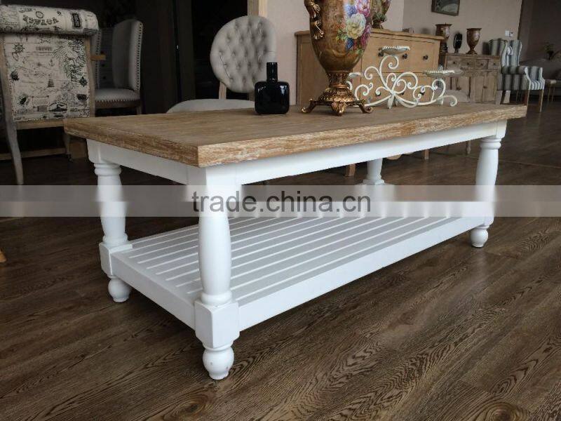 Latest high quality living room furniture cheap antique solid wooden coffee table