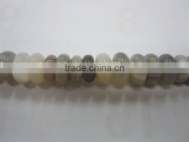 Natural botswanna agate roundel bead mineral gemstone for jewelry making