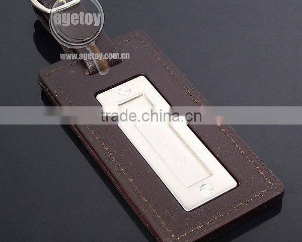 Red Leather Luggage Tag