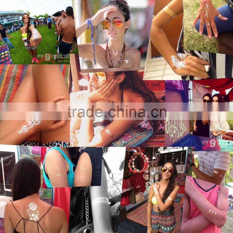 jewelry temporary tattoos,face tattoos,gold metallic tattoos/temporary tattoo sticker/gold fake tattoo