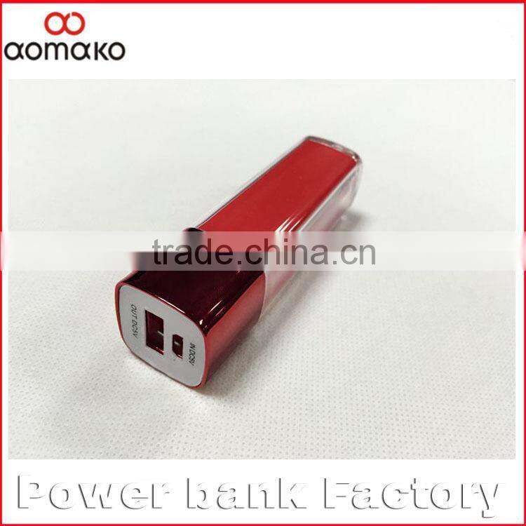 AK-011 High capacity manaul for power bank promotion gift lipstick ROHS Power bank for smartphones