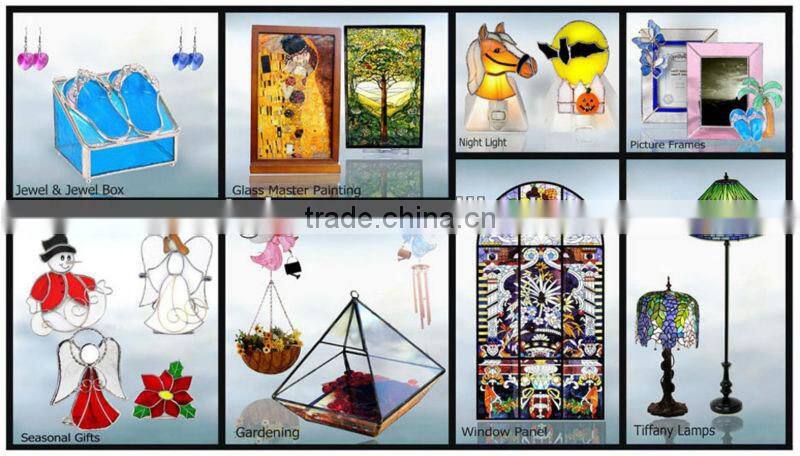 MX020040-16 china wholesale tiffany style stained glass shoe design photo picture frame for home decoration
