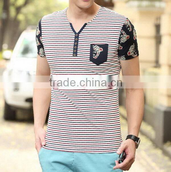 Top level new arrival short sleeve stripe polo men