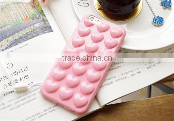 hand strap cute fashion soft tpu cover heart case for iphone 6 6s plus