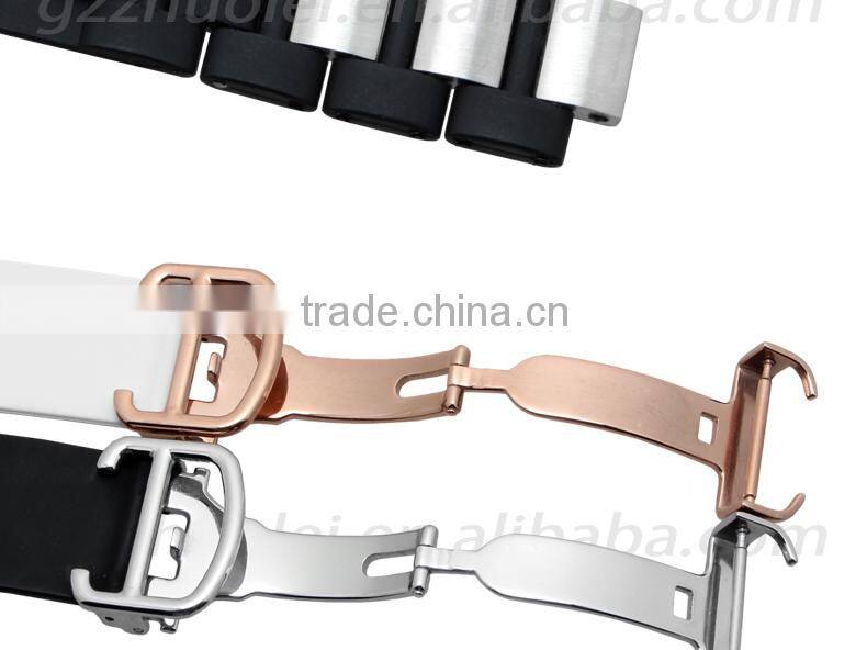 Mens Silicone Rubber Waterproof Diver Watch Strap Band 21mm