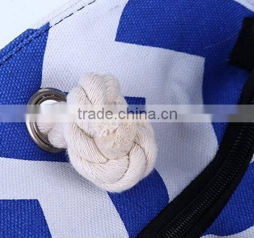 Personalized Embroidery Monogram Chevron Canvas Handbag Beach Tote