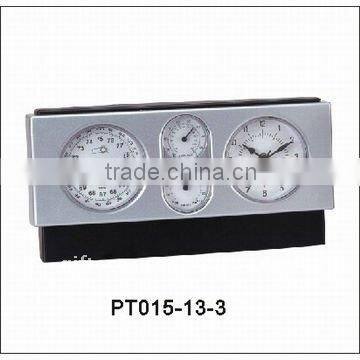 analog weather station clock with themometer & hygrometer & barometer