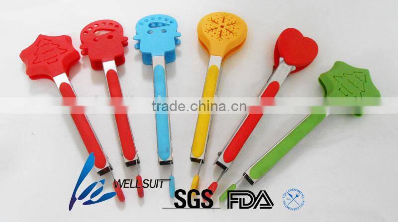 Fancy nylon uses of food tong in heart shape