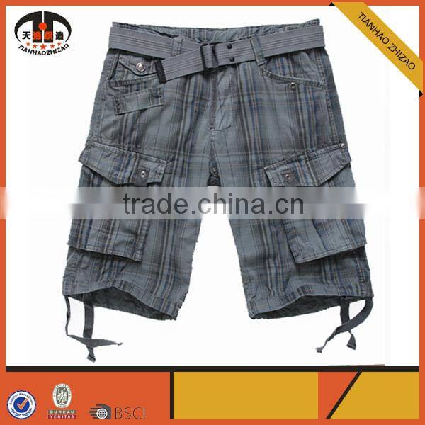 High Quality Custom Mens Casual Harem Shorts with Belt for Summer