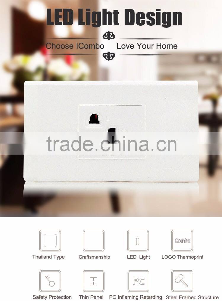 3 pin modern hotel desk 220v pdu electric wall british style flush mounted socket