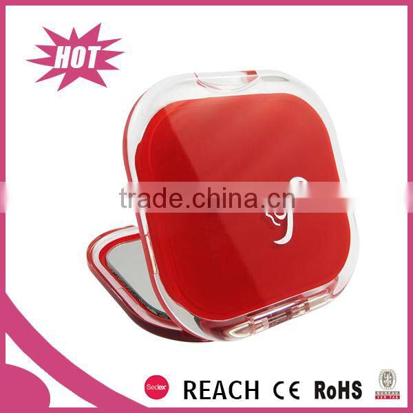 Acrylic square double side make up table folding pocket mirror