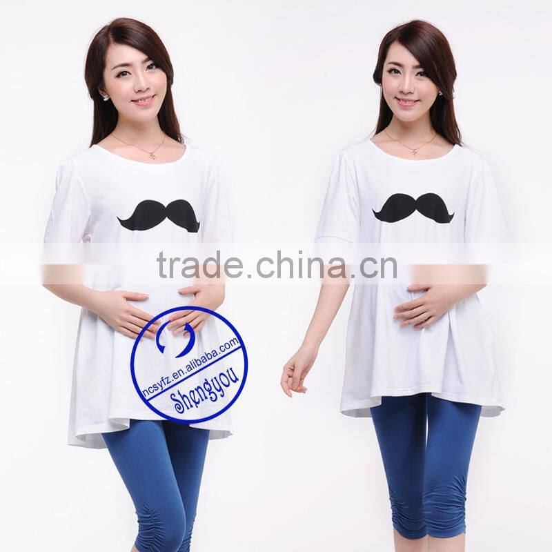 Wholesale fashion design 100 cotton women white matenity clothes