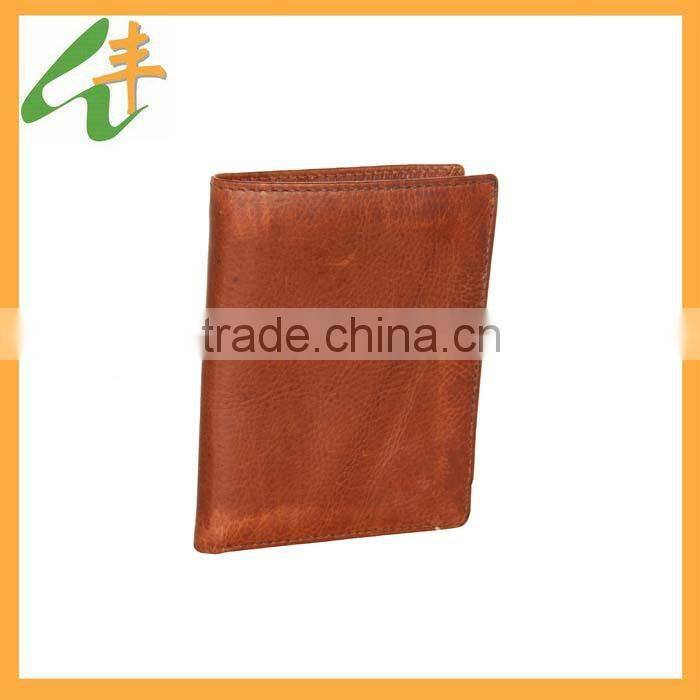 brown fine leather passport wallet