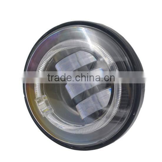 4-1/2" Halo Black LED Auxiliary Spot Fog Passing Lights Lamps Pair Harley Motorcycle