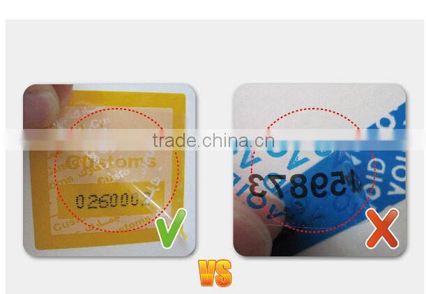 anti-theft seal box security void label